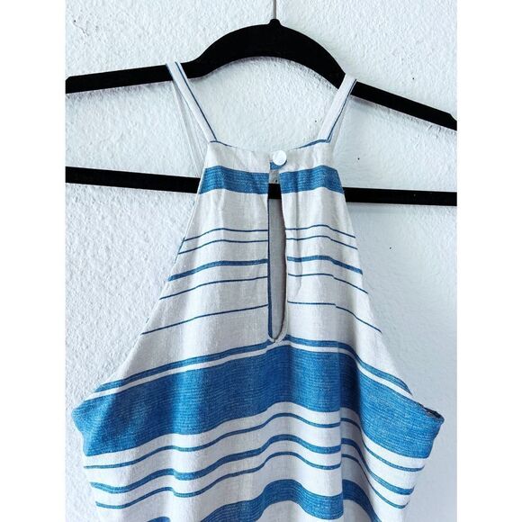 Francesca's Halter Midi Striped Blue Dress - Picture 4 of 6
